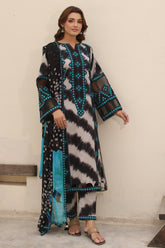 3-PC Printed Lawn Shirt with Chiffon Dupatta and Trouser DCSP4-6
