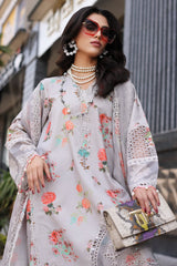 3-PC Unstitched Printed Lawn Shirt with Embroidered Chiffon Dupatta and Trouser CRB4-11