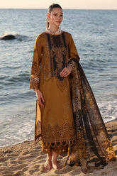 3-PC Unstitched Printed Lawn Shirt with Embroidered Chiffon Dupatta and Trouser AN4-03