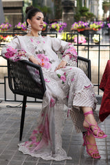 3-PC Unstitched Printed Lawn Shirt with Embroidered Chiffon Dupatta and Trouser CRB4-17