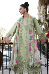 3-PC Unstitched Printed Lawn Shirt with Embroidered Chiffon Dupatta and Trouser CRB4-12