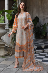 3-PC Unstitched Embroidered Printed Lawn Collection CMR5-02