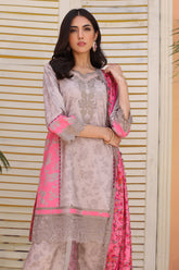 3-PC Embroidered Linen Shawl Suit SHW4-04 P