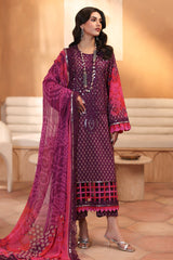 3-Pc Unstitched Printed Embroidered Lawn Shirt With Printed Chiffon Dupatta CRS4-02