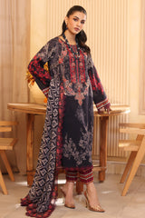 3-Pc Unstitched Printed Embroidered Lawn Shirt With Printed Chiffon Dupatta CRS4-07