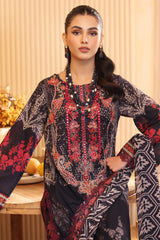 3-Pc Unstitched Printed Embroidered Lawn Shirt With Printed Chiffon Dupatta CRS4-07