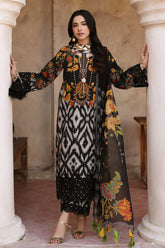 3-PC Unstitched Embroibered Lawn Shirt with Printed Chiffon Dupatta CCS4-13