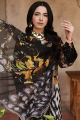 3-PC Unstitched Embroibered Lawn Shirt with Printed Chiffon Dupatta CCS4-13