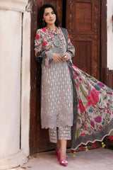3-PC Unstitched Embroibered Lawn Shirt with Printed Chiffon Dupatta CCS4-17