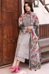 3-PC Unstitched Embroibered Lawn Shirt with Printed Chiffon Dupatta CCS4-17