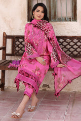 3-PC Unstitched Embroibered Lawn Shirt with Printed Chiffon Dupatta CCS4-18