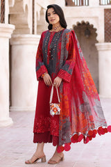 3-PC Unstitched Embroibered Lawn Shirt with Printed Chiffon Dupatta CCS4-09