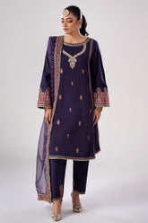 3-PC Embroidered Lawn Shirt with Organza Dupatta and Trouser CNP-4-019