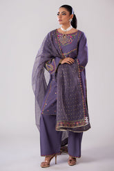 3-PC Embroidered Lawn Shirt with Organza Dupatta and Trouser CNP-4-043