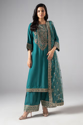 3-PC Embroidered Raw-Silk CMA-6-245