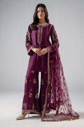 3-PC Embroidered Raw-Silk CMA-6-247