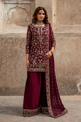3-PC Embroidered Chiffon Suit CMA-6-211