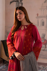 3-PC Unstitched Printed Lawn Shirt with Chiffon Dupatta and Trouser CP4-26