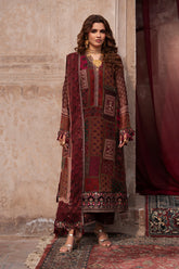 3-pc Unstitched Embroidered Printed Chiffon Collection VSL6-03