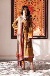 3-PC Unstitched Printed Lawn Shirt with Chiffon Dupatta and Trouser CP4-20