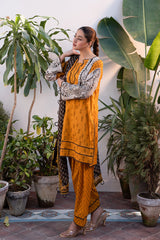 3-PC Unstitched Printed Lawn Shirt with Chiffon Dupatta and Trouser CP4-18