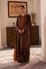 3-PC Unstitched Printed Lawn Shirt with Chiffon Dupatta and Trouser CP4-13
