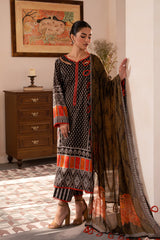 3-PC Unstitched Printed Lawn Shirt with Chiffon Dupatta and Trouser CP4-29