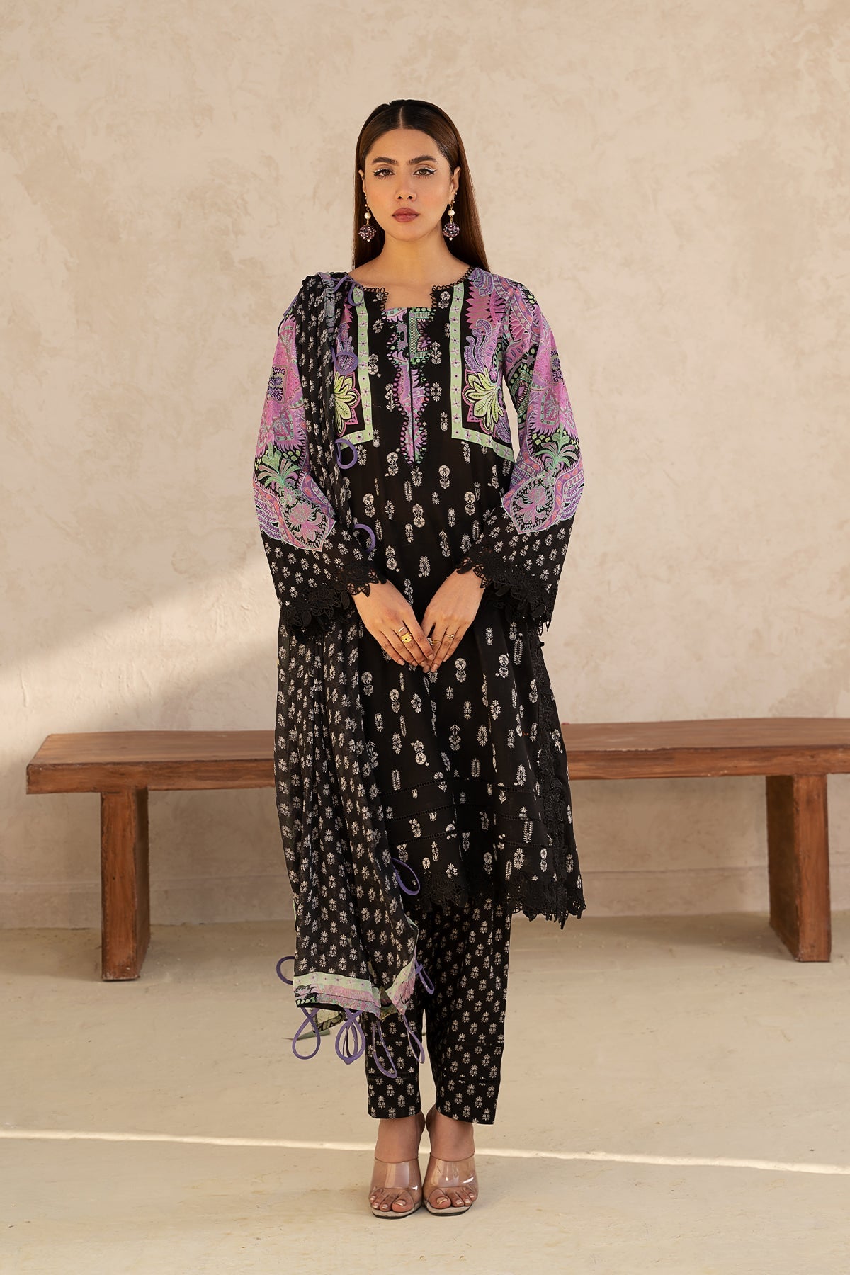 3-PC Unstitched Printed Lawn Shirt with Chiffon Dupatta and Trouser CP4-16