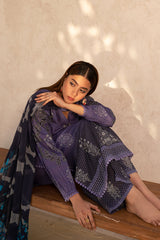 3-PC Unstitched Printed Lawn Shirt with Chiffon Dupatta and Trouser CP4-19