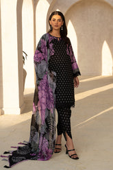 3-PC Unstitched Printed Lawn Shirt with Chiffon Dupatta and Trouser CP4-10