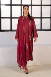 3-PC Unstitched Printed Lawn Shirt with Chiffon Dupatta and Trouser CP4-14