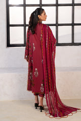 3-PC Unstitched Printed Lawn Shirt with Chiffon Dupatta and Trouser CP4-14