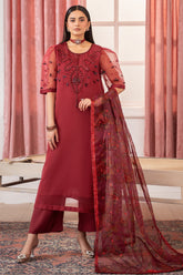 3-PC Embroidered Organza Suit CMA-5-119