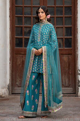 3-PC Embroidered Raw Silk CMA-6-386