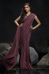 3-PC Embroidered Raw-Silk Saree STM-4-07