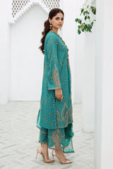 3-PC Unstitched Printed Lawn Shirt with Embroidered Chiffon Dupatta and Trouser CRB4-07