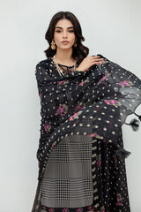 3-PC Unstitched Printed Lawn Shirt with Embroidered Chiffon Dupatta and Trouser CRB4-06