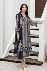 3-PC Unstitched Printed Lawn Shirt with Embroidered Chiffon Dupatta and Trouser CRB4-08