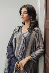 3-PC Unstitched Printed Lawn Shirt with Embroidered Chiffon Dupatta and Trouser CRB4-08