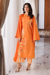 3-PC Embroidered Lawn Shirt with Chiffon Dupatta and Trouser ED-4-034