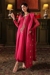 3-PC Embroidered Organza Shirt with Dupatta and Trouser CMA-4-043
