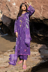 3-Pc Unstitched Printed Lawn with Embroidered Chiffon Dupatta PM4-17