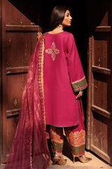 3-PC Embroidered Lawn Shirt with Organza Zari Dupatta and Trouser  CNP-4-017