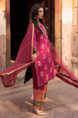 3-PC Embroidered Lawn Shirt with Organza Zari Dupatta and Trouser  CNP-4-017