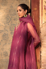 3-PC Embroidered Organza Shirt with Organza Dupatta and Trouser CMA-4-010