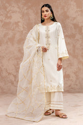 3-PC Embroidered Lawn Shirt with Organza Dupatta and Trouser CNP-4-039