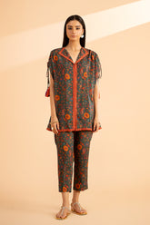 2-PC Raw-Silk Printed Shirt with Trouser CPM-4-29S