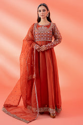 3-PC Embroidered Organza Shirt with Embroidered Organza Dupatta and Trouser CMA-4-01A