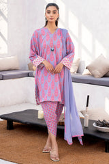 3-PC Prined Cotton Shirt with Chiffon Dupatta and Trouser CPM-4-022