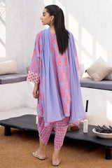 3-PC Prined Cotton Shirt with Chiffon Dupatta and Trouser CPM-4-022